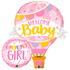Bienvenida Bebé Banderines Rosa