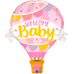Bienvenida Bebé Banderines Rosa