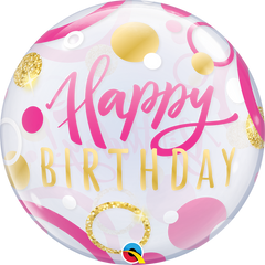 Cumpleaños Puntos Rosa y Oro